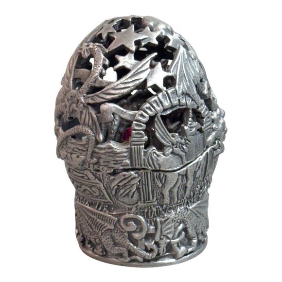 The Tudor Mint Guardian Dragon Egg 1061 Paperweight Pewter Collectible Figurine - Picture 1 of 8